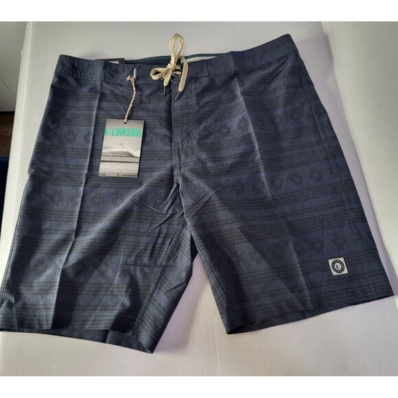 LINKSOUL Men's Hybrid Boardwalker Shorts Navy aztec print SZ 36 LS668 Swim Trunk - Picture 2 of 9